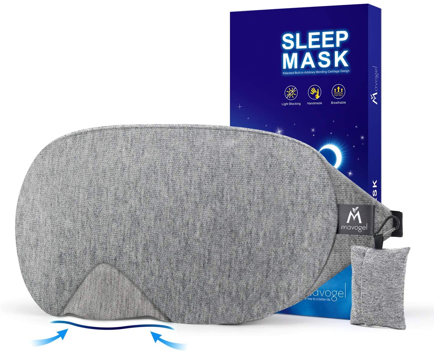 Mavogel Cotton Sleep Eye Mask - Updated Design Light Blocking Sleep Mask, Soft and Comfortable Night Eye Mask