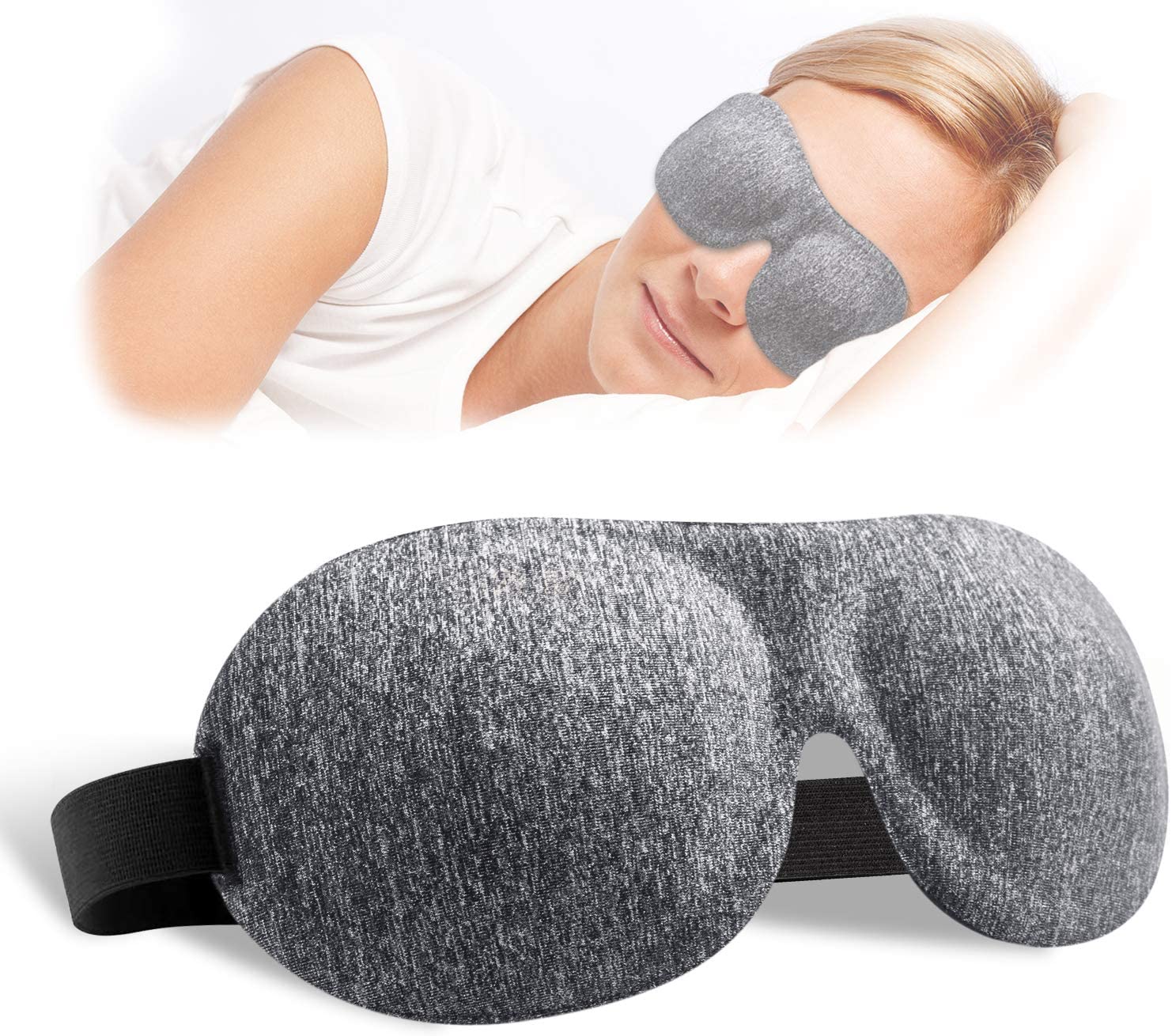 Sleep Mask, 100% Blackout 3D Contoured Sleep Eye Mask, Comfortable & Super Soft Sleeping Mask